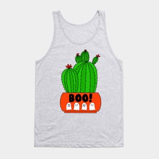 Cute Cactus Design #176: Cacti In Halloween Ghosts Pot Tank Top